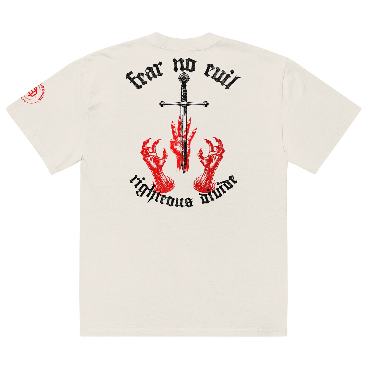 Fear No Evil Heavyweight Tee (Black Lettering)