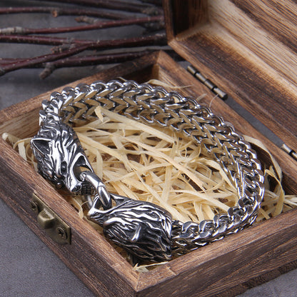 Wolf Pack Steel Mesh Bracelet