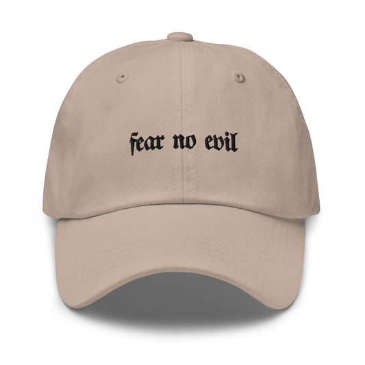 Fear No Evil 6-Panel Dad Hat (Black Lettering)