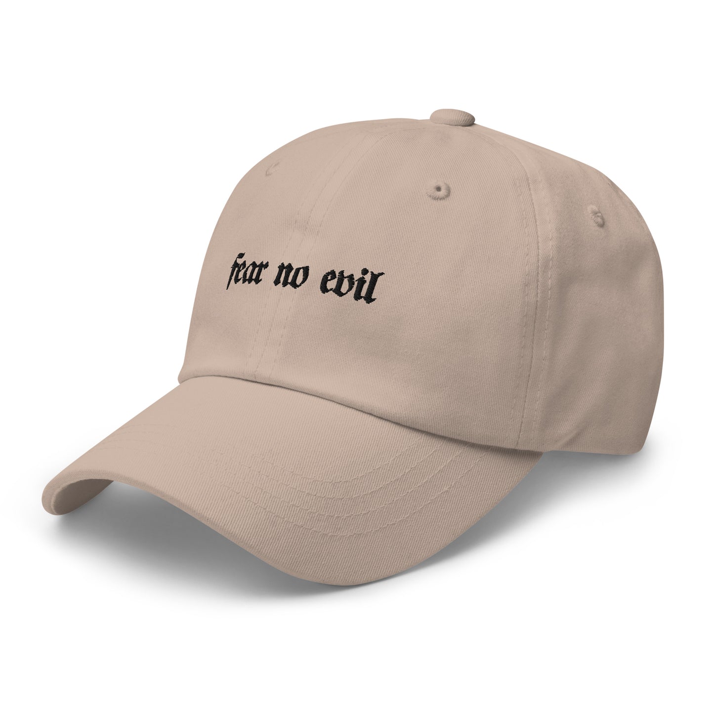 Fear No Evil 6-Panel Dad Hat (Black Lettering)