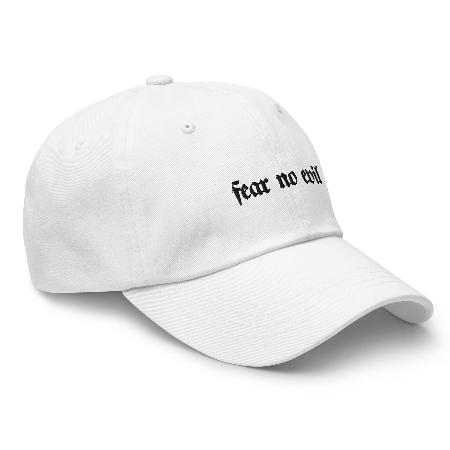 Fear No Evil 6-Panel Dad Hat (Black Lettering)