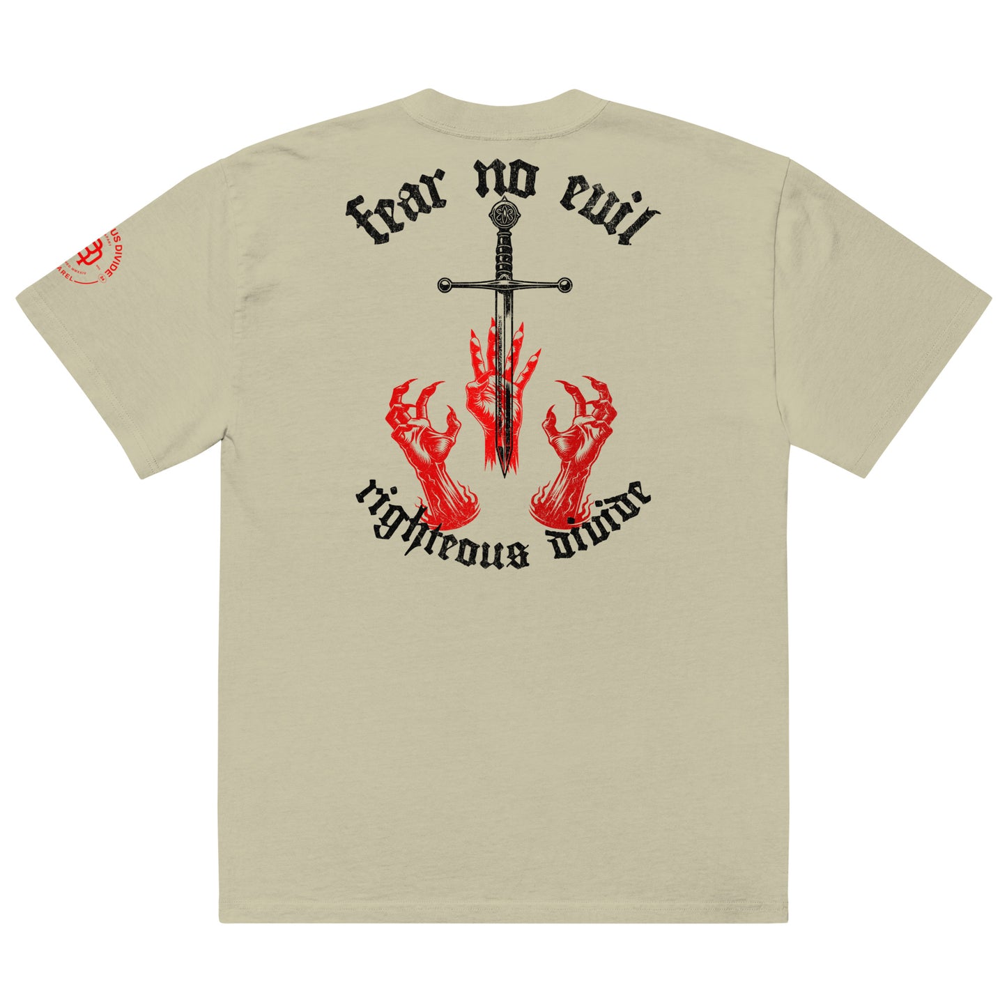 Fear No Evil Oversized Tee (Black Lettering)