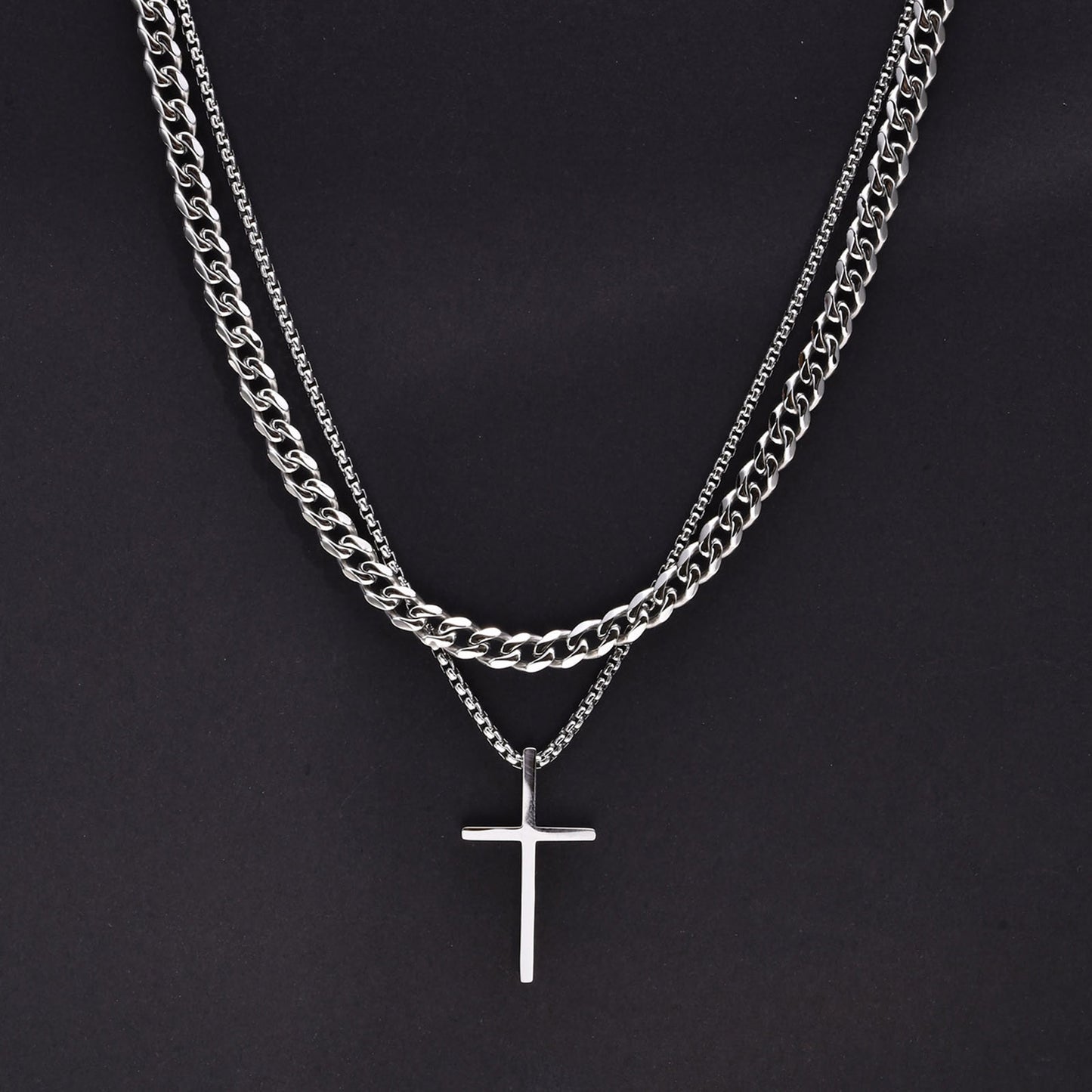 Steel Cross Necklace