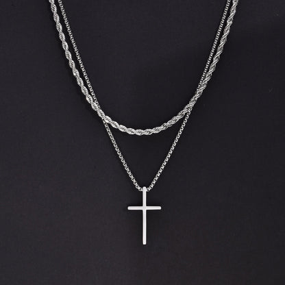 Steel Cross Necklace