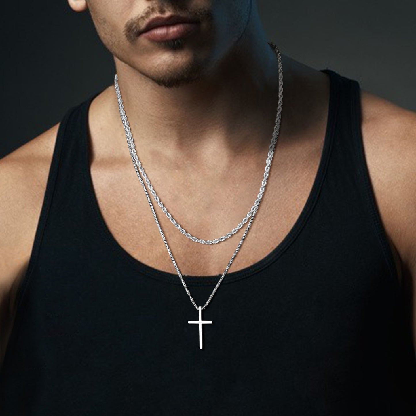 Steel Cross Necklace