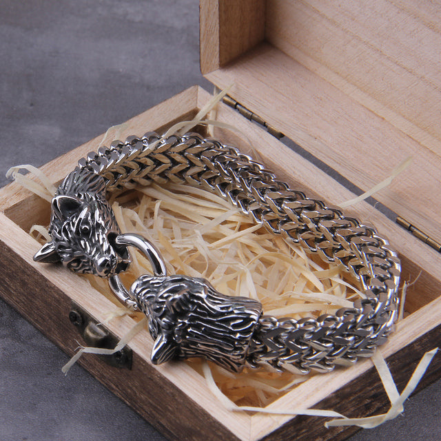 Wolf Pack Steel Mesh Bracelet